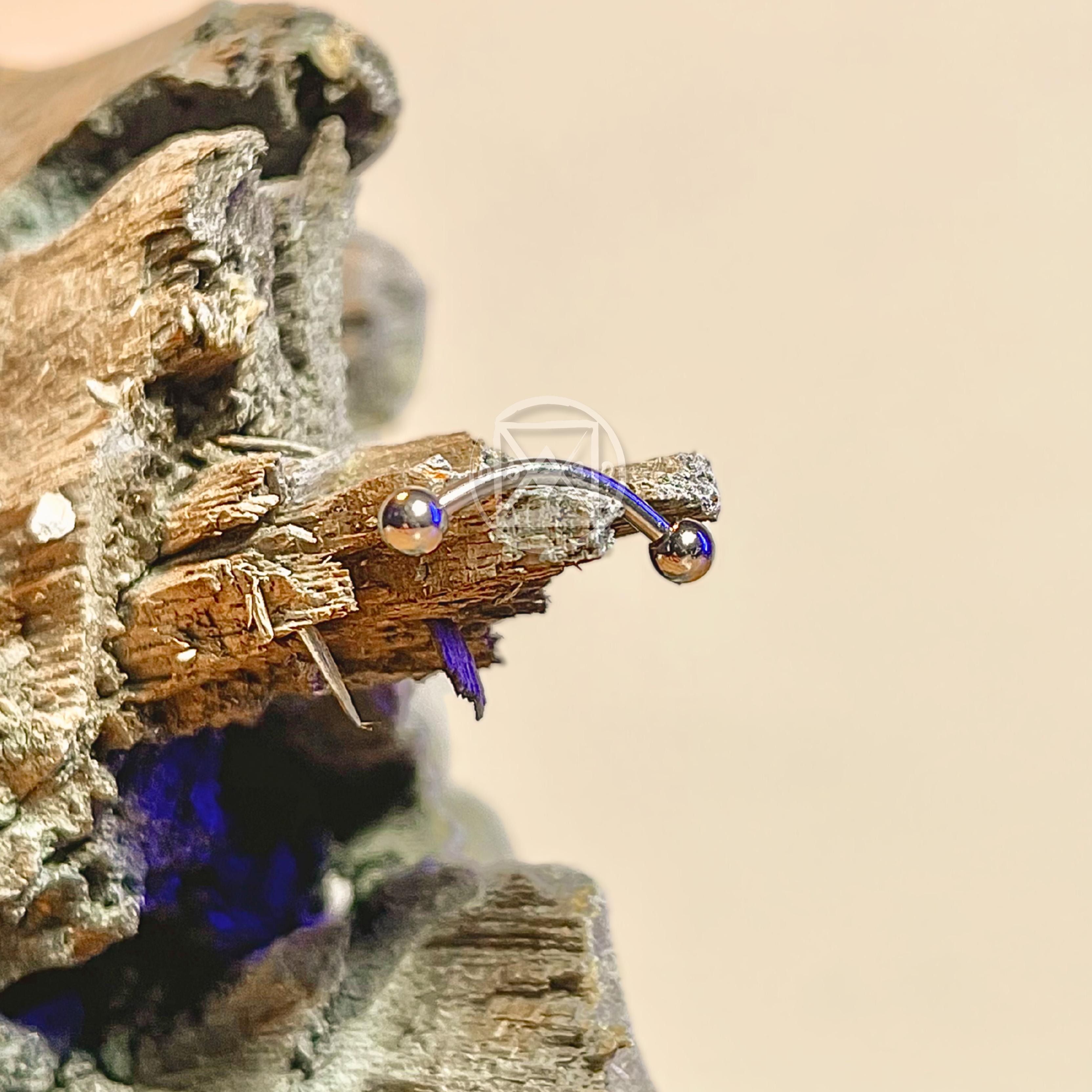 JÓIA AÇO BARBELL CURVO S/P - 1.2X8 UNID