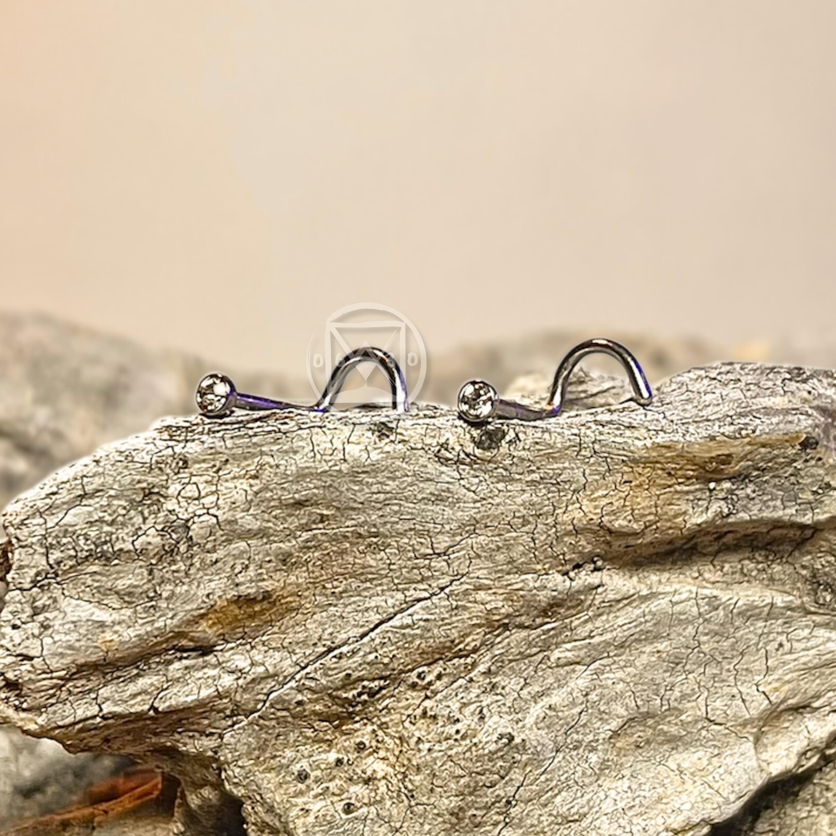 JÓIA ACO NOSTRIL C/ PEDRA BRANCA -  0,8MM UNID