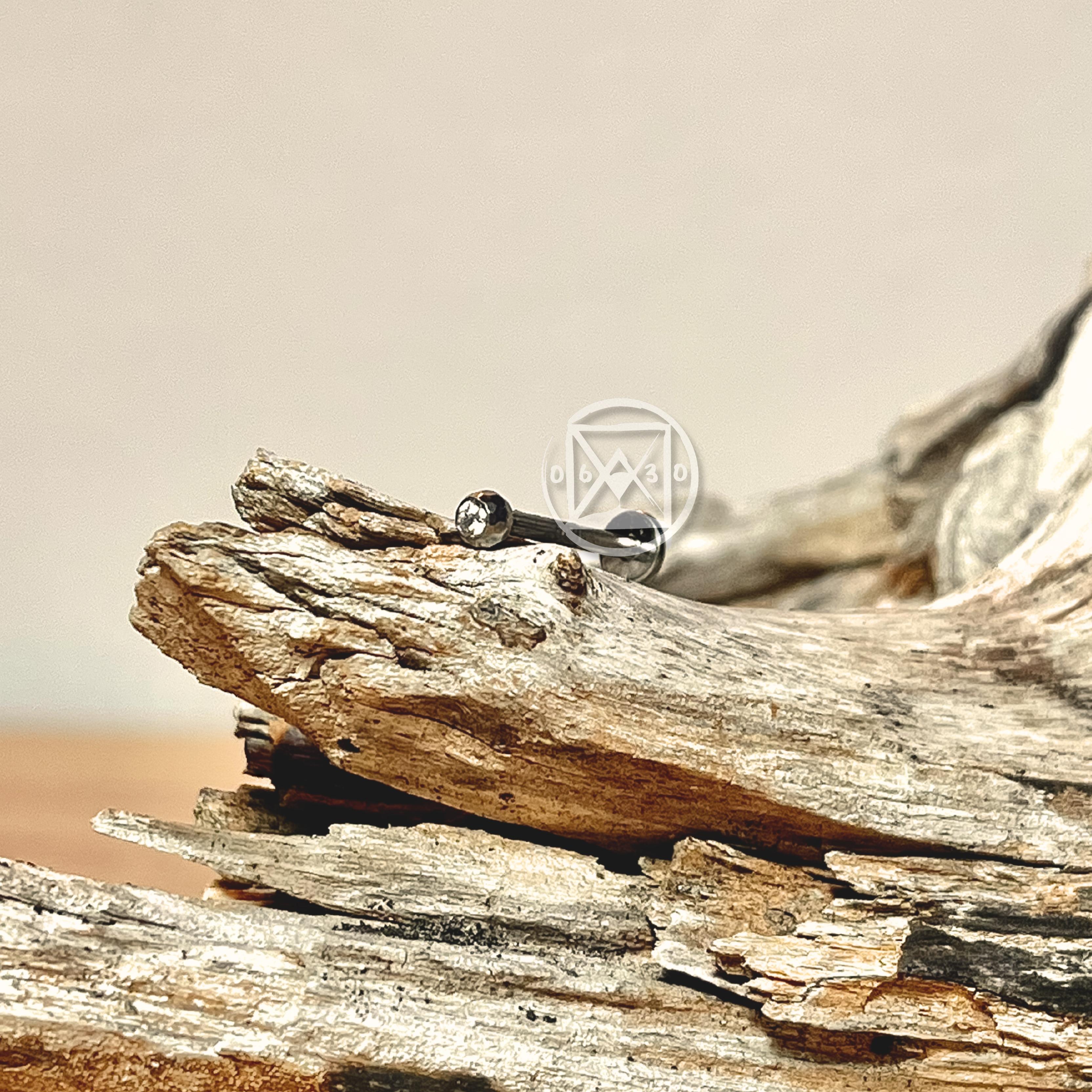 JÓIA  AÇO LABRET PEDRA BRANCA  - 1.2X8 UNID. 