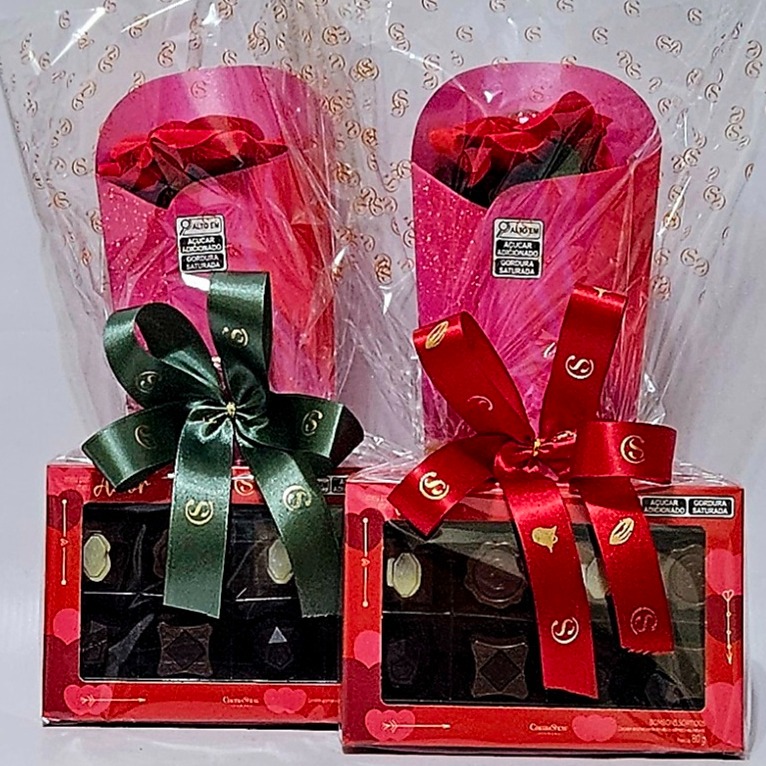 Kit Caixa de Bombons com Rosa 80g (cod 730)