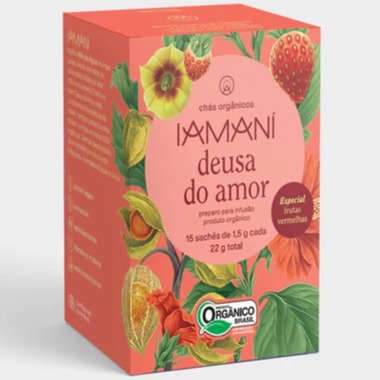 Iamaní - Chá Orgânico Deusa do Amor - Especial Frutas Vermelhas - 15 sachês