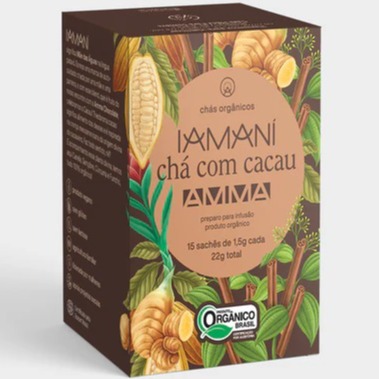 Iamaní Chá Orgânico com Cacau Amma - 15 sachês