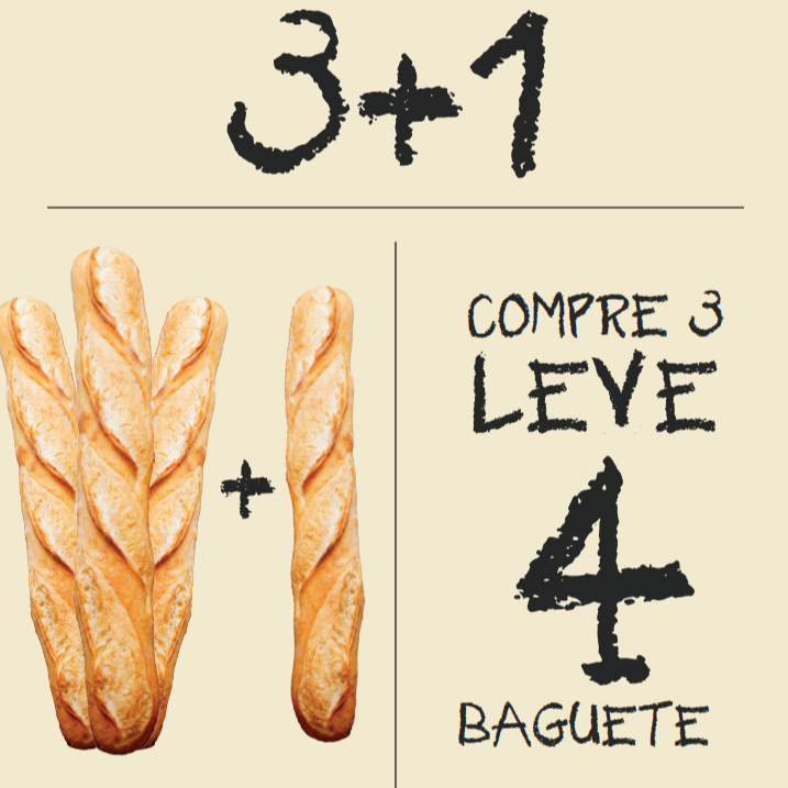 Compre 3 baguetes e ganhe 1