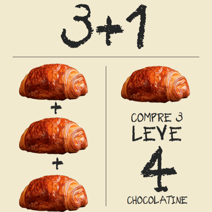 Compre 3 chocolatine e leve 4
