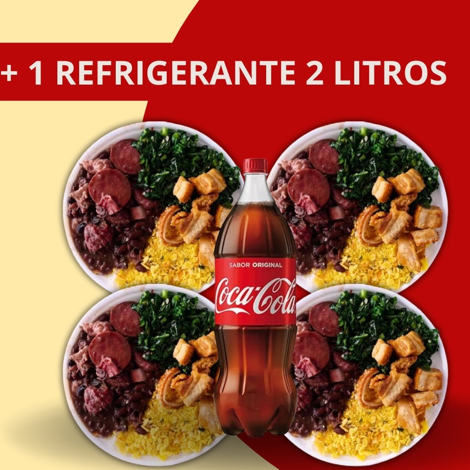 4 Feijoada Redonda Simples + Refrigerante 2 Litros