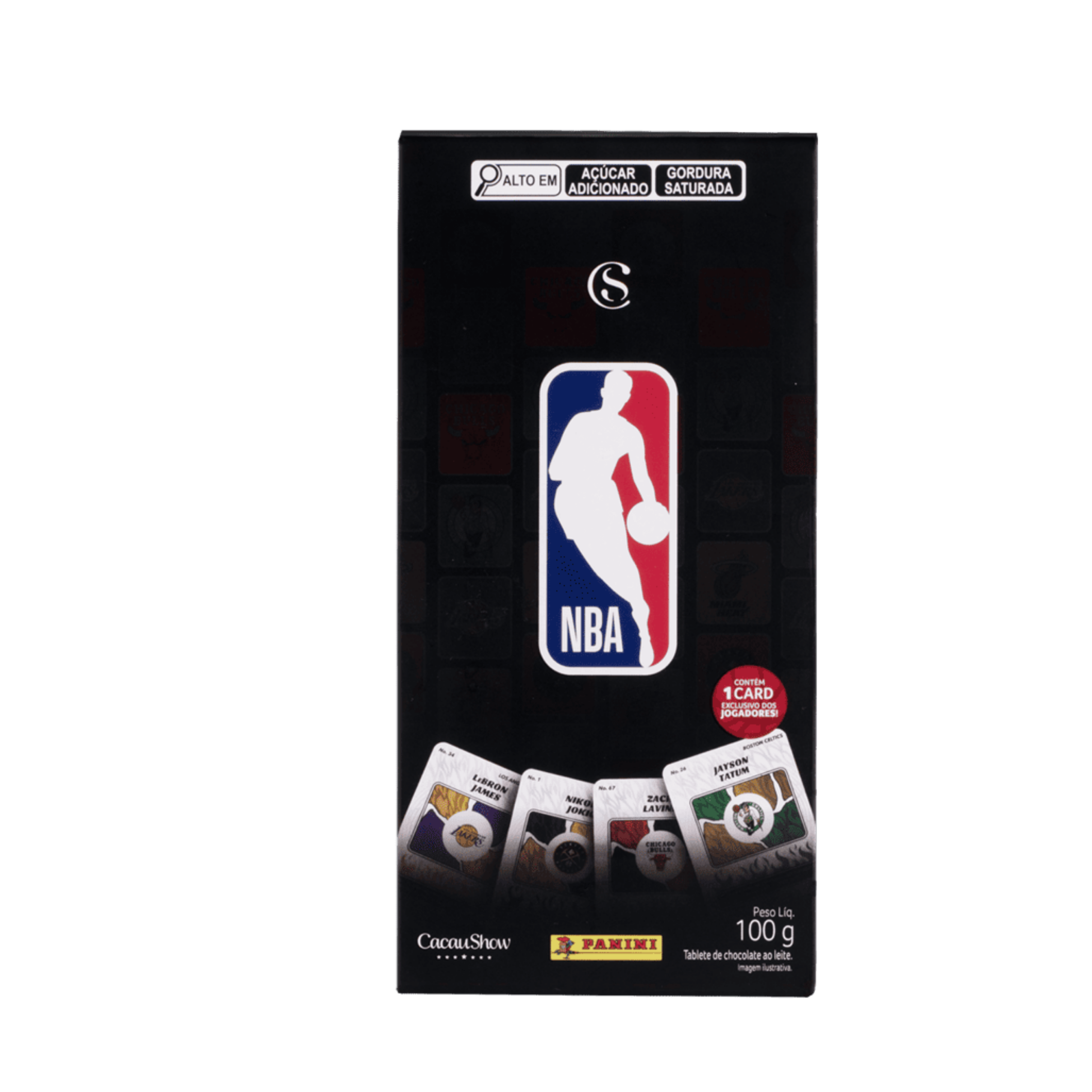 Tablete com Cards NBA ao Leite 100g