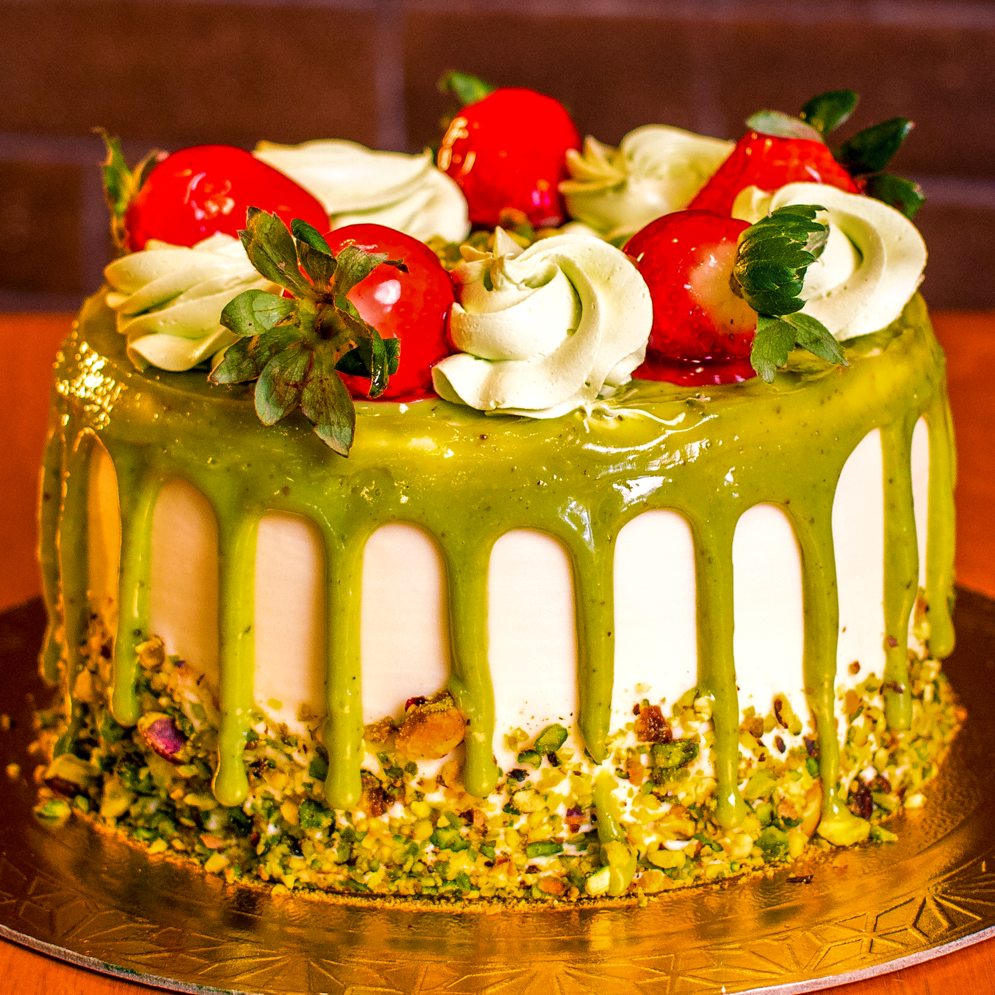 Torta Pistache com Geleia de Morango (Kg)