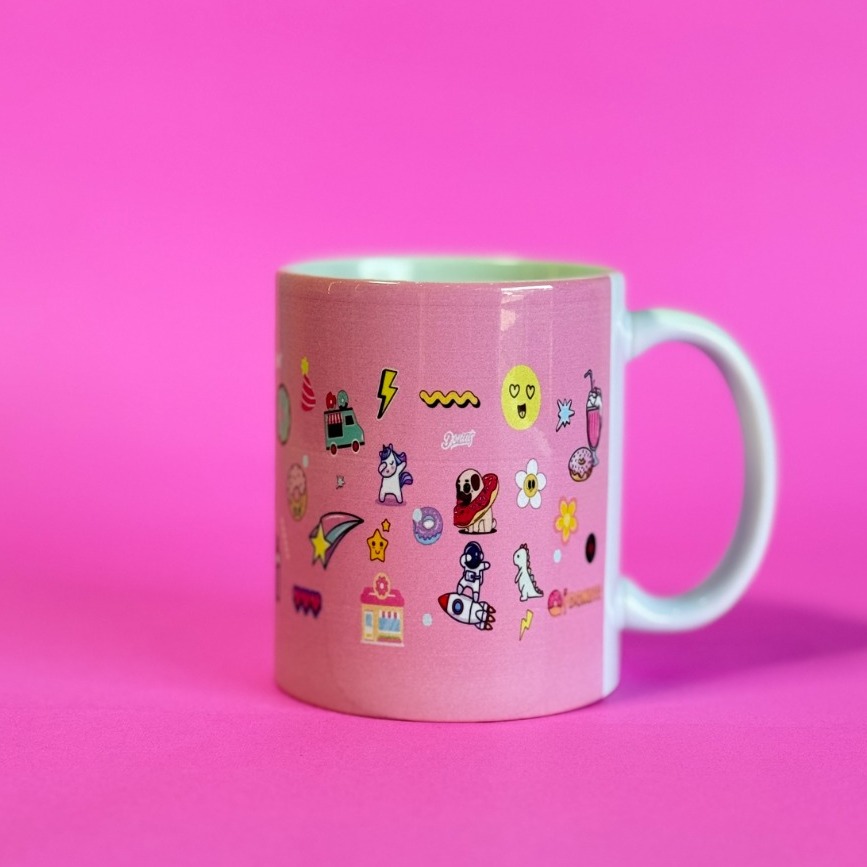 Caneca Rosa Emoji - Q! Donuts