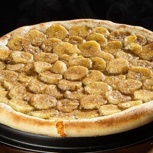 Pizza DOCE de Banana com Canela