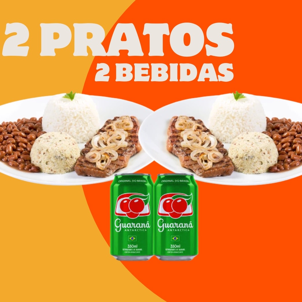 2 Refeições + 2 Bebidas