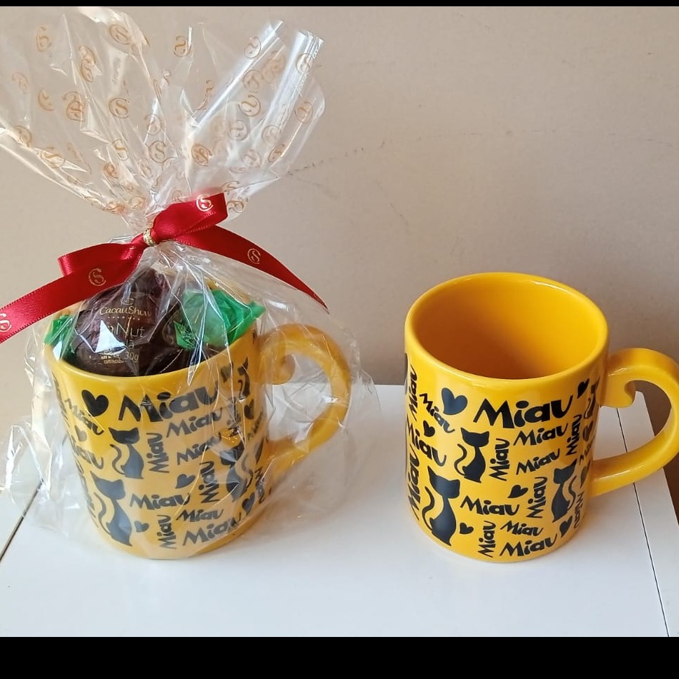 Caneca Miau Amarela com trufas