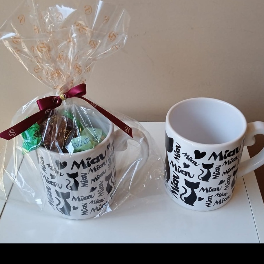  Caneca Miau Branca com trufas