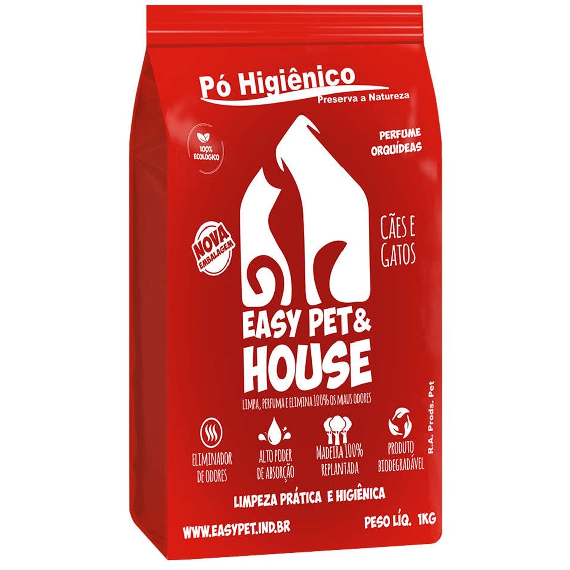 Eliminador de Odores em Pó Easy Pet para Areia Orquídea 1kg