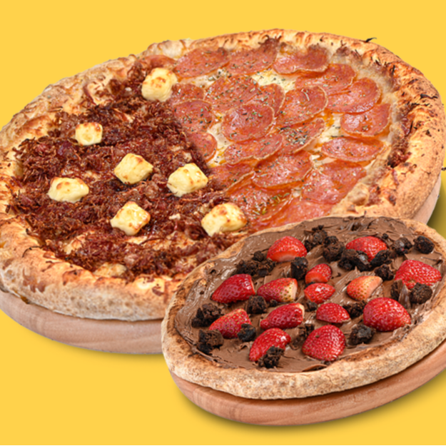 Pizza Giga Salgada - 2 Sabores (40cm) + Doce Mini (20cm)