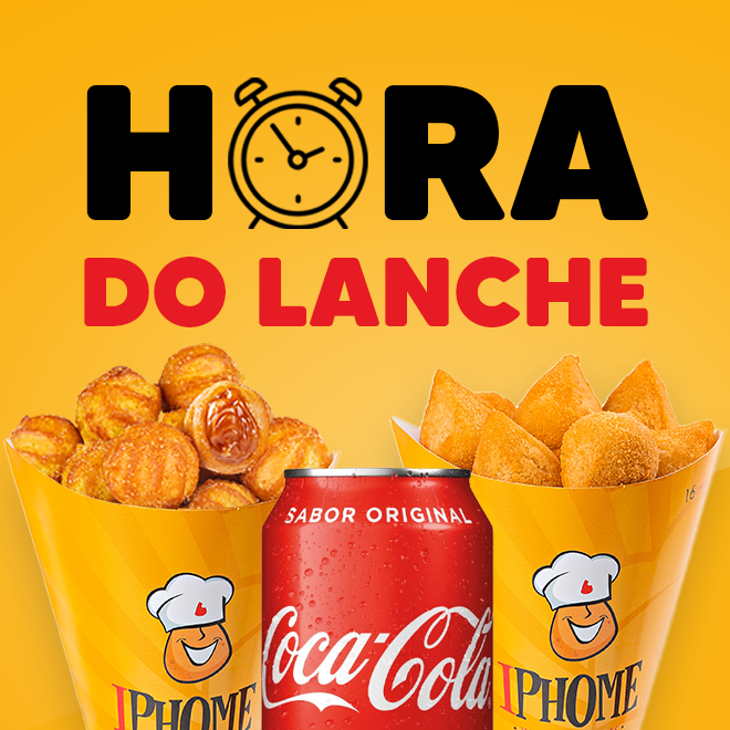 Cone Mini Churros 16un. + Cone Mini Salgados 16un. + Coca-Cola Lata