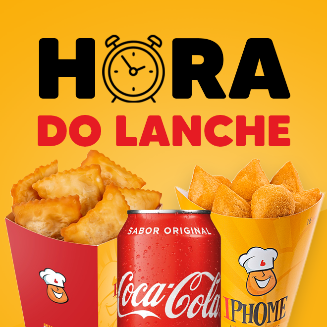 Mini Pastéis 9un + Cone Mini Salgados 16un. + Coca-Cola Lata