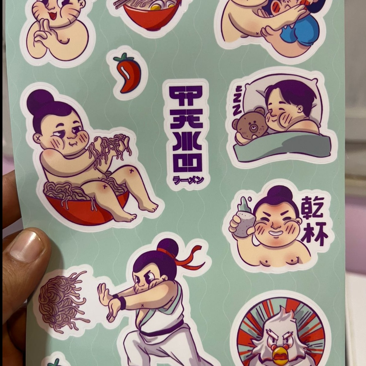 Cartela de adesivos Peko Peko