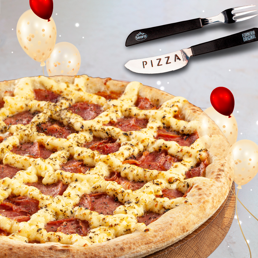 Combo de Aniversário com Seara: 1 Pizza Salgada 40cm + Brinde de aniversário