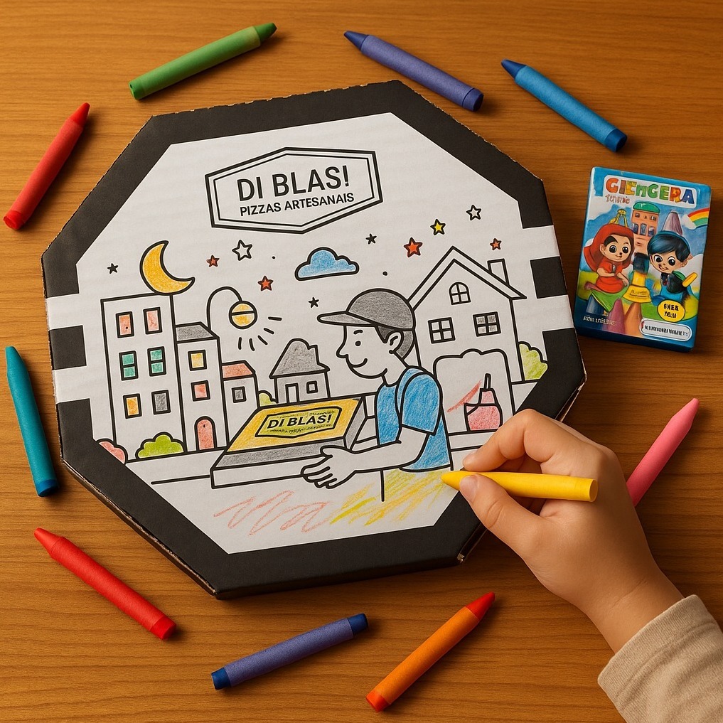 Promoção Caixa Colorir 25cm + Giz de Cera (Grátis)