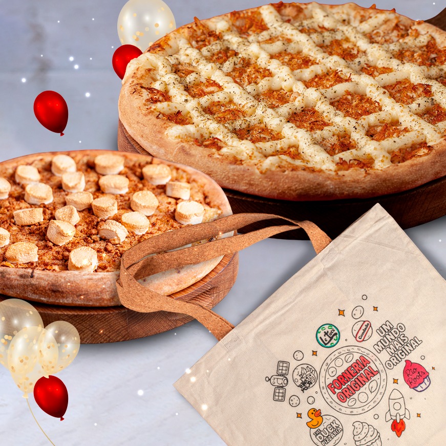 Combo de Aniversário com Nestlé: 1 Pizza Salgada 40cm + 1 Pizza doce 20cm + Brinde de aniversário