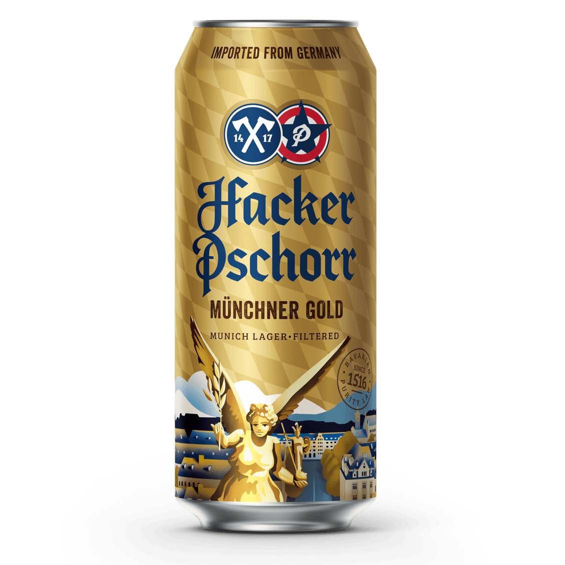 Cerveja Alemã Hacker Pschorr Münchner Gold Lata 500ml