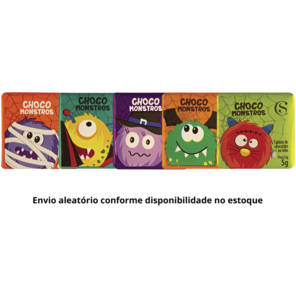Tablete Halloween dos Chocomonstros Surpresa 5g 