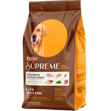 Ração Seca Quatree Supreme Frango e Batata Doce Cães Adultos Raças Médias e Grandes 15kg