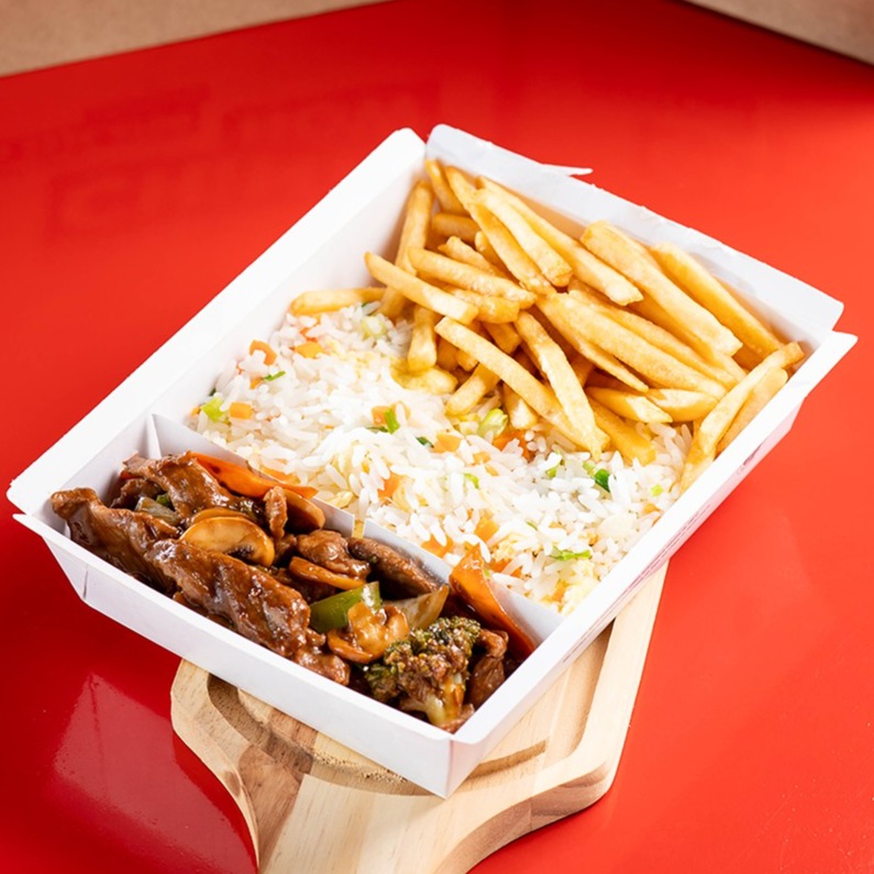 Fatia De Carne com Legumes 1p + Bebida