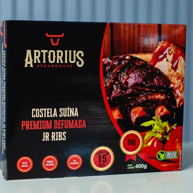 JR RIBS /  Meia costela suína defumada com osso (400g)