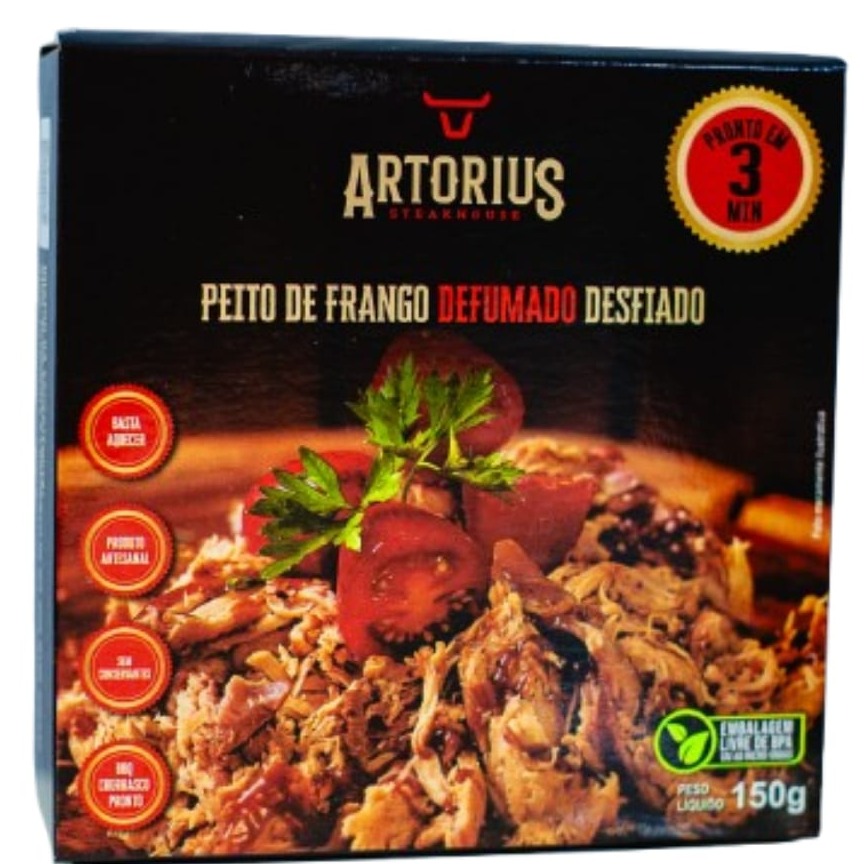 Peito de frango desfiado defumado (150g)