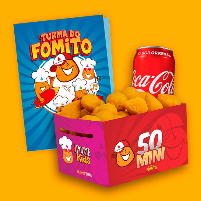 50Mini - Mini Salgados + Refri Lata + Revista Fomito