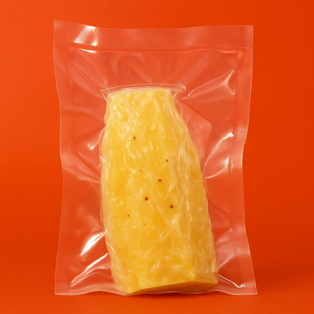 Abacaxi descascado e a vácuo