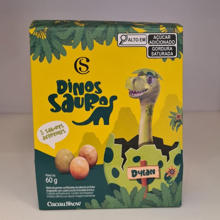 caixa dinossauros drageados 60g