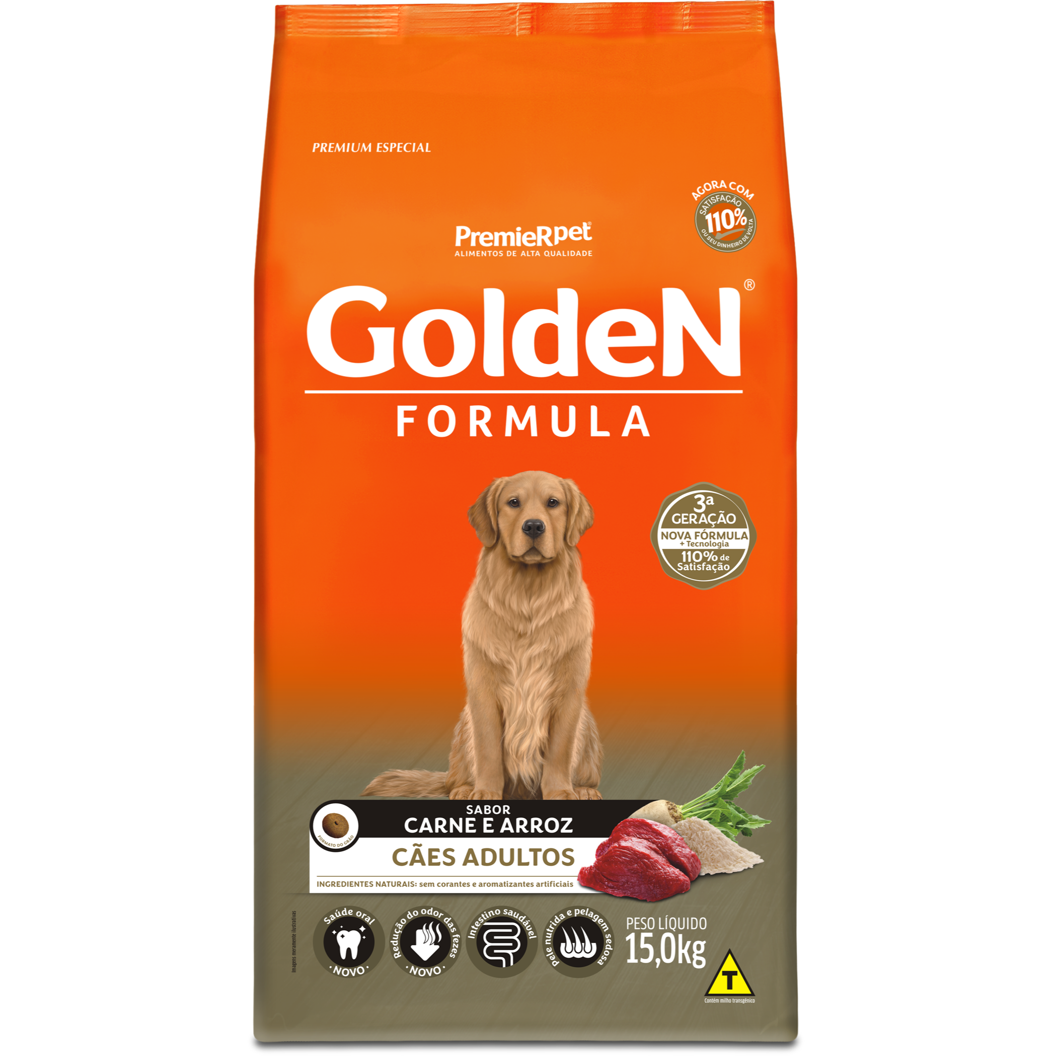 GOLDEN CÃES ADULTOS CARNE E ARROZ