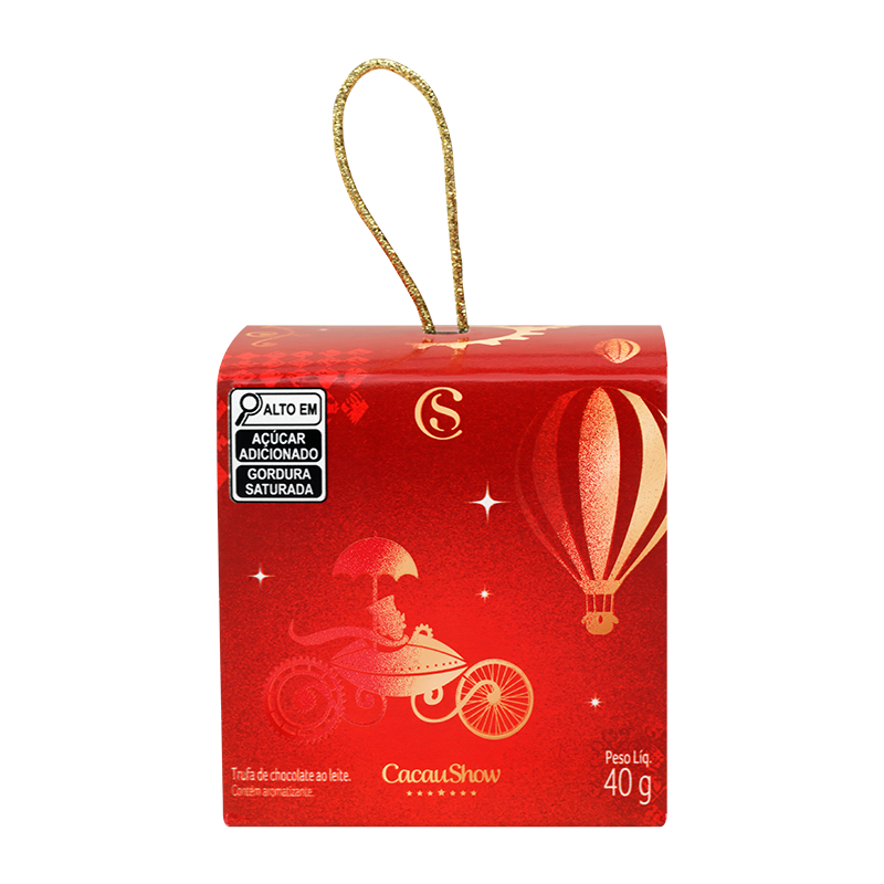 Cubo de Trufas Enfeite de Natal 40g