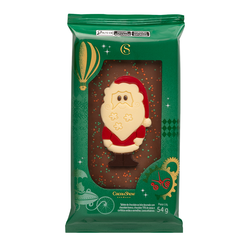 Tablete ao Leite Papai Noel de Natal 54g