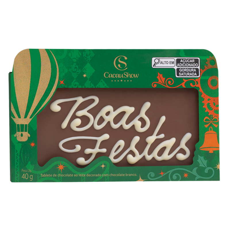 Tablete ao Leite Chocoarte Boas Festas 40g