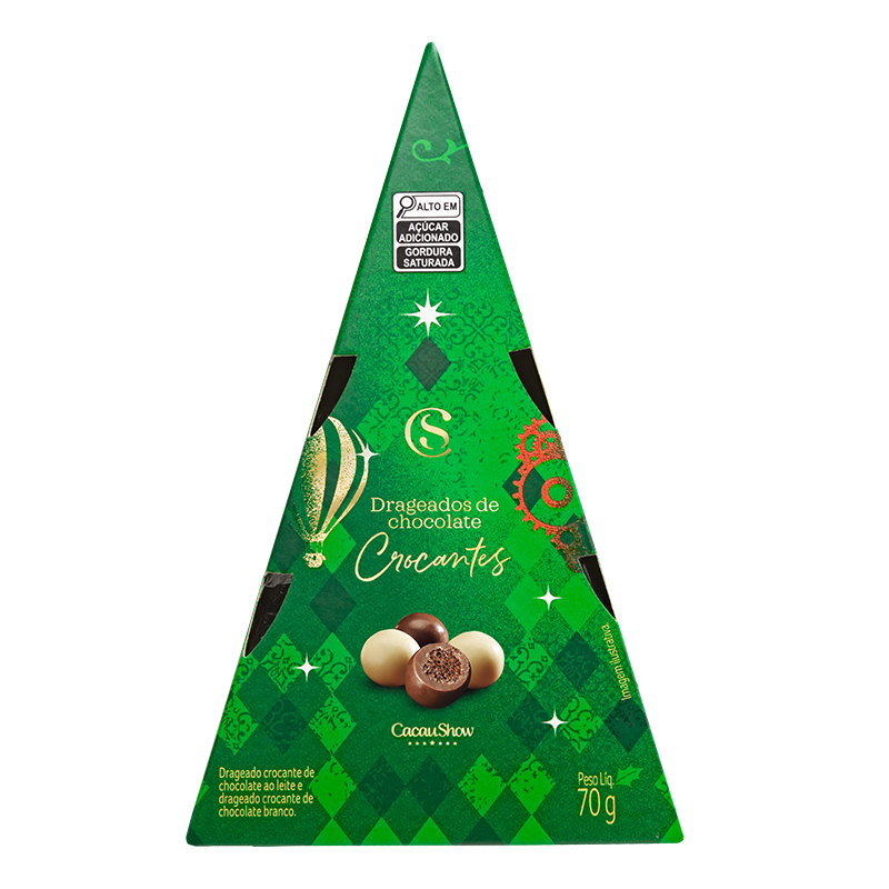 Drageados Árvore de Natal ao Leite e Branco 70g