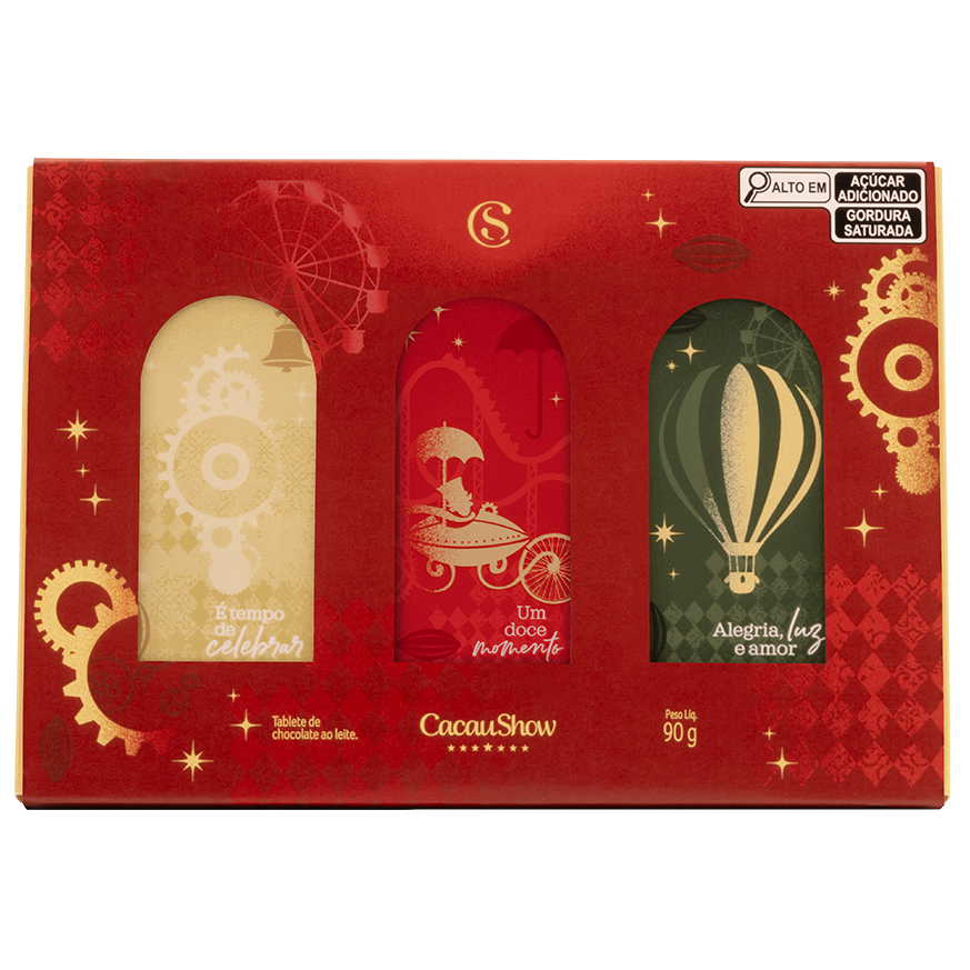 Caixa de Tabletes ao Leite de Natal 90g