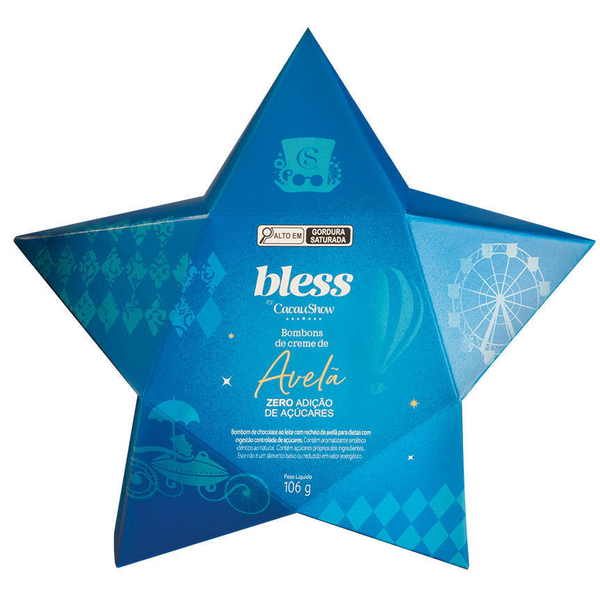 Estrela com Bombons ao Leite Bless Zero Adição de Açúcar 106g