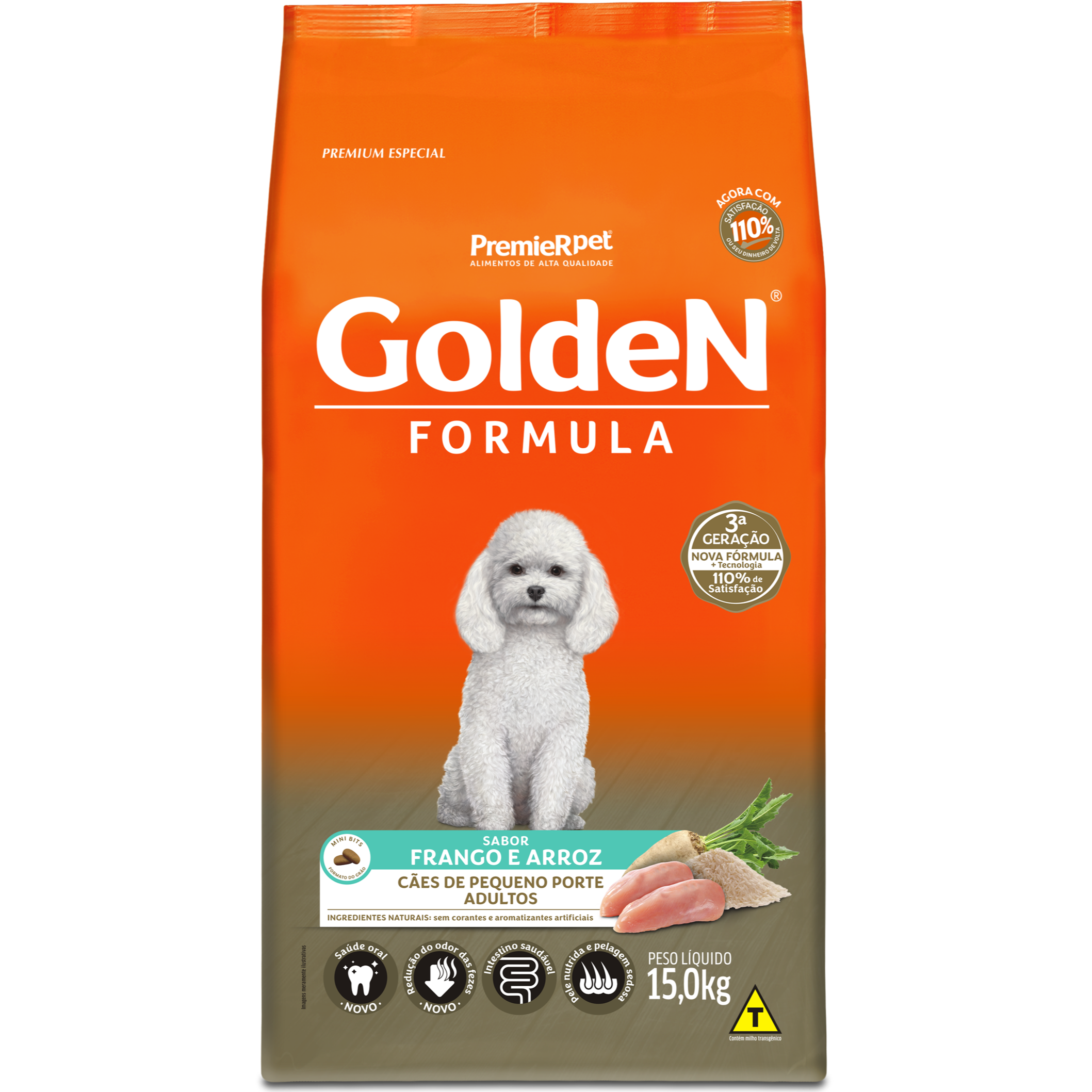 GOLDEN CÃES ADULTOS RAÇAS PEQUENAS FRANGO E ARROZ