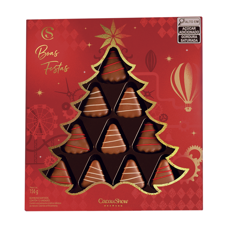 Caixa de Bombons ao Leite de Natal 156g