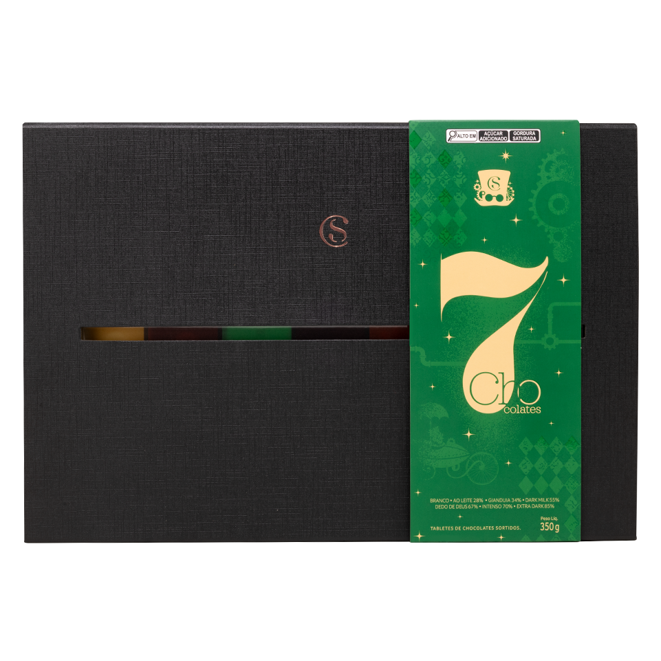 Caixa de Tabletinhos 7 Chocolates 350g