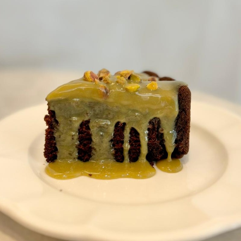 Fatia  de  bolo de Pistache 