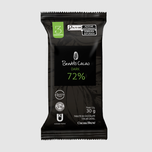 Tablete Bendito Cacao de Chocolate 72% Cacau 30g