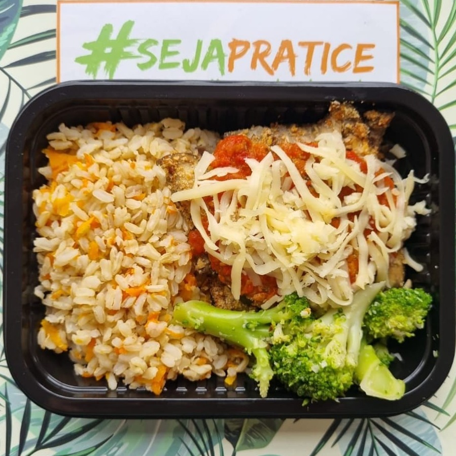 LASANHA BERINJELA MILANESA, ARROZ INTEG. TEMP. E BRÓCOLIS 300G VEGETARIANO