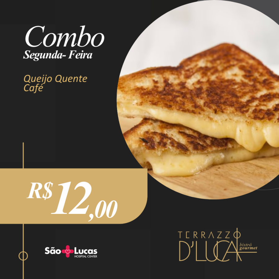 Combo do dia Queijo quente com café expresso longo