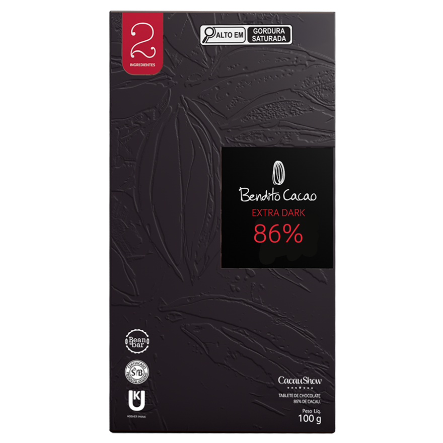 Tablete Bendito Cacao de Chocolate 86% Cacau 100g 