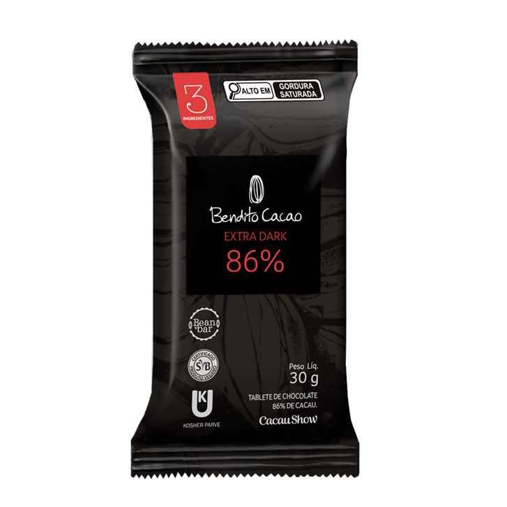Tablete Bendito Cacao de Chocolate 86% Cacau 30g