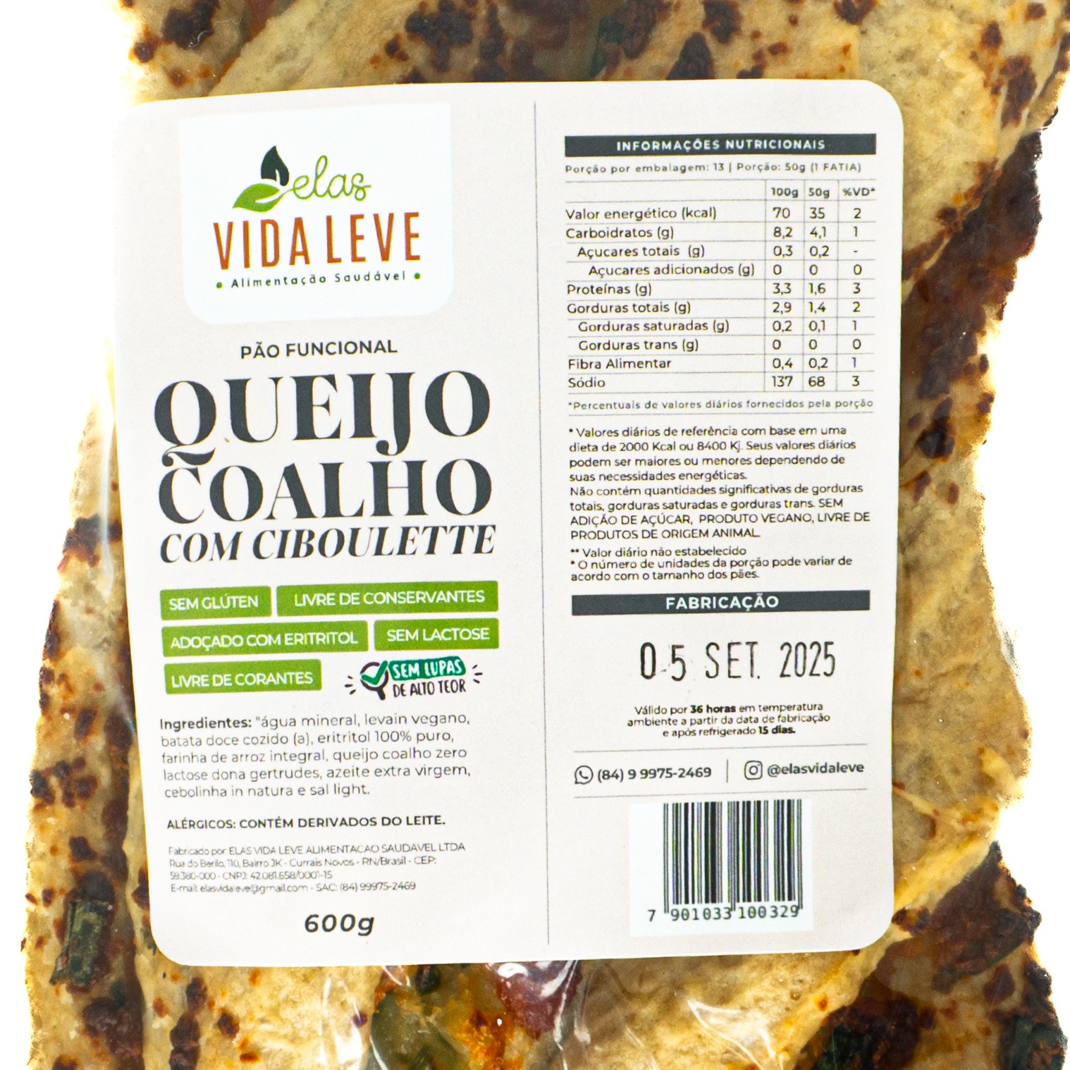 Pão com Queijo Coalho e Ciboulette